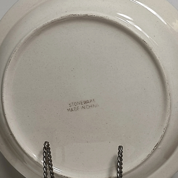 Vintage 80s Blue Bow Duck Goose Plate Ceramic 10" Stoneware Excellent Condition - Picture 4 of 5